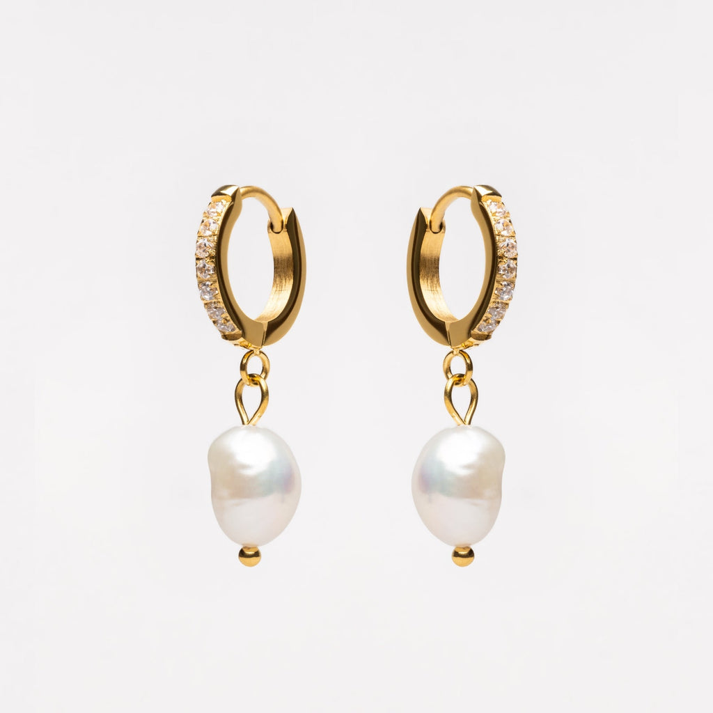 Freshwater Pearl Hoop Earrings