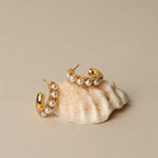 Mini Pearl Huggies Earrings